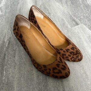 Black & brown Cheetah Wedges size 7.5 suede Nine West
